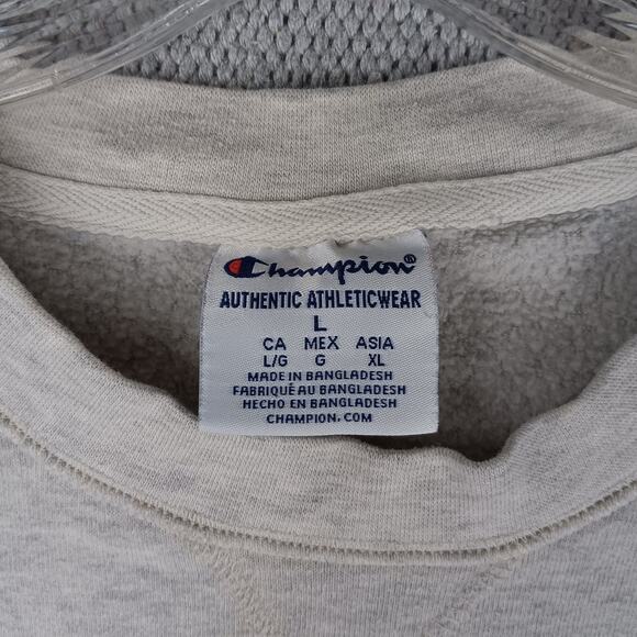 Vintage Champion Authentic Sweatshirt Mens L Light Gray Ohio State Patched Prep - Picture 5 of 12